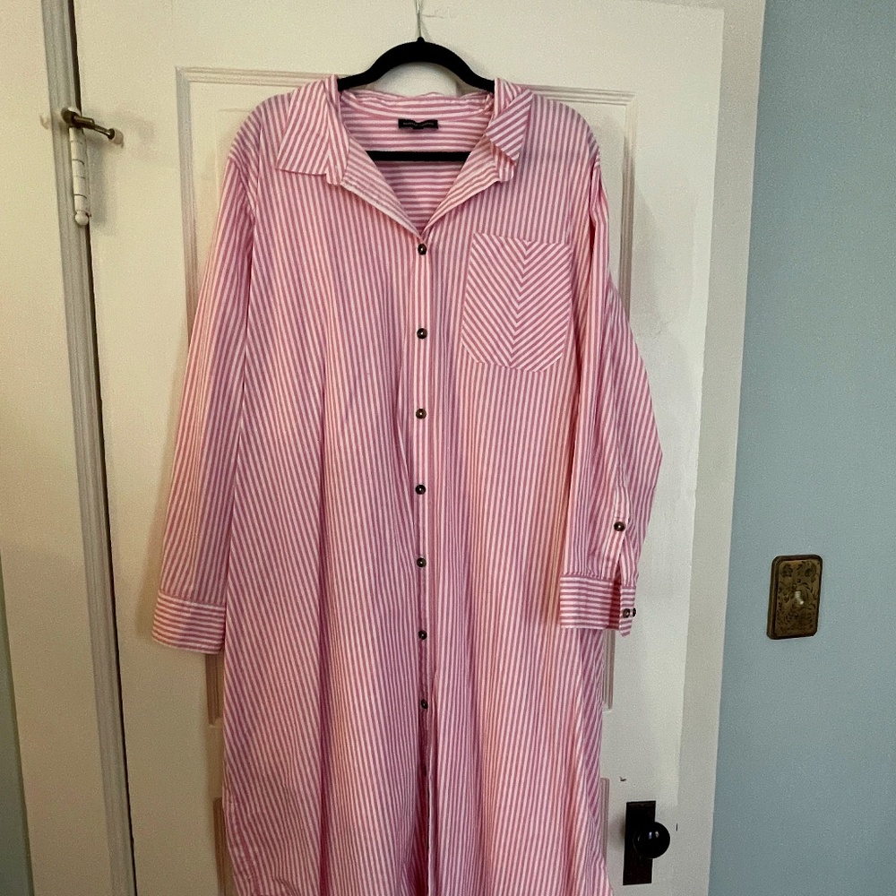 Universal Standard Odeon Stretch Poplin Shirt Dress